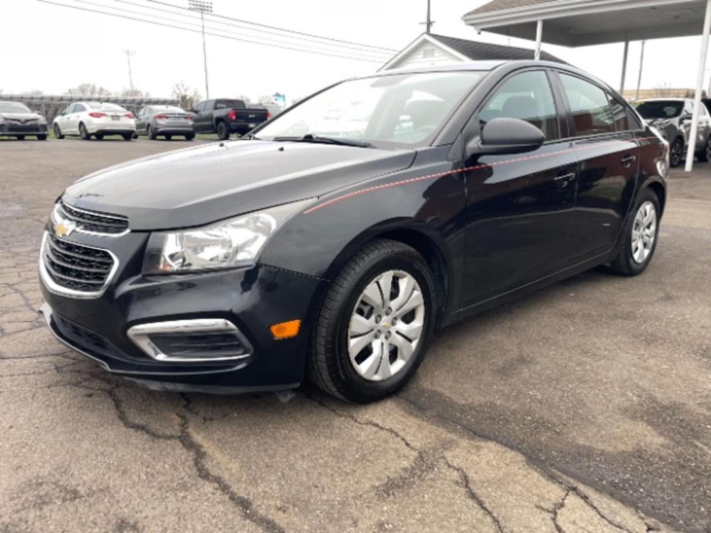 2015 Black Granite Metallic Chevrolet Cruze LS Auto (1G1PA5SG2F7) with an ECOTEC 1.8L I-4 DOHC engine, located at 1865 W 2nd St., Xenia, OH, 45385, (937) 372-7777, 39.681259, -83.961945 - Photo#1