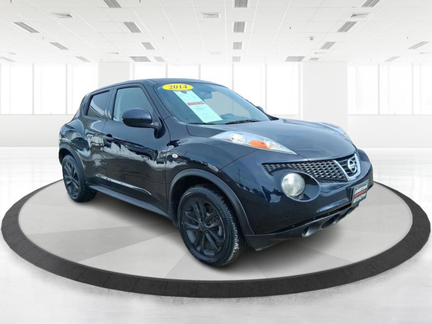 2014 Sapphire Black /Black Nissan Juke SV (JN8AF5MV9ET) with an 1.6L I-4 gasoline direct injection engine, located at 1865 W 2nd St., Xenia, OH, 45385, (937) 372-7777, 39.681259, -83.961945 - Photo#0