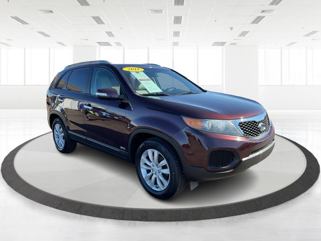 2011 Dark Cherry /Black/Tan Kia Sorento LX 4WD (5XYKTDA22BG) with an 3.5L V6 DOHC 24V engine, 6-Speed Automatic transmission, located at 1865 W 2nd St., Xenia, OH, 45385, (937) 372-7777, 39.681259, -83.961945 - Photo#0