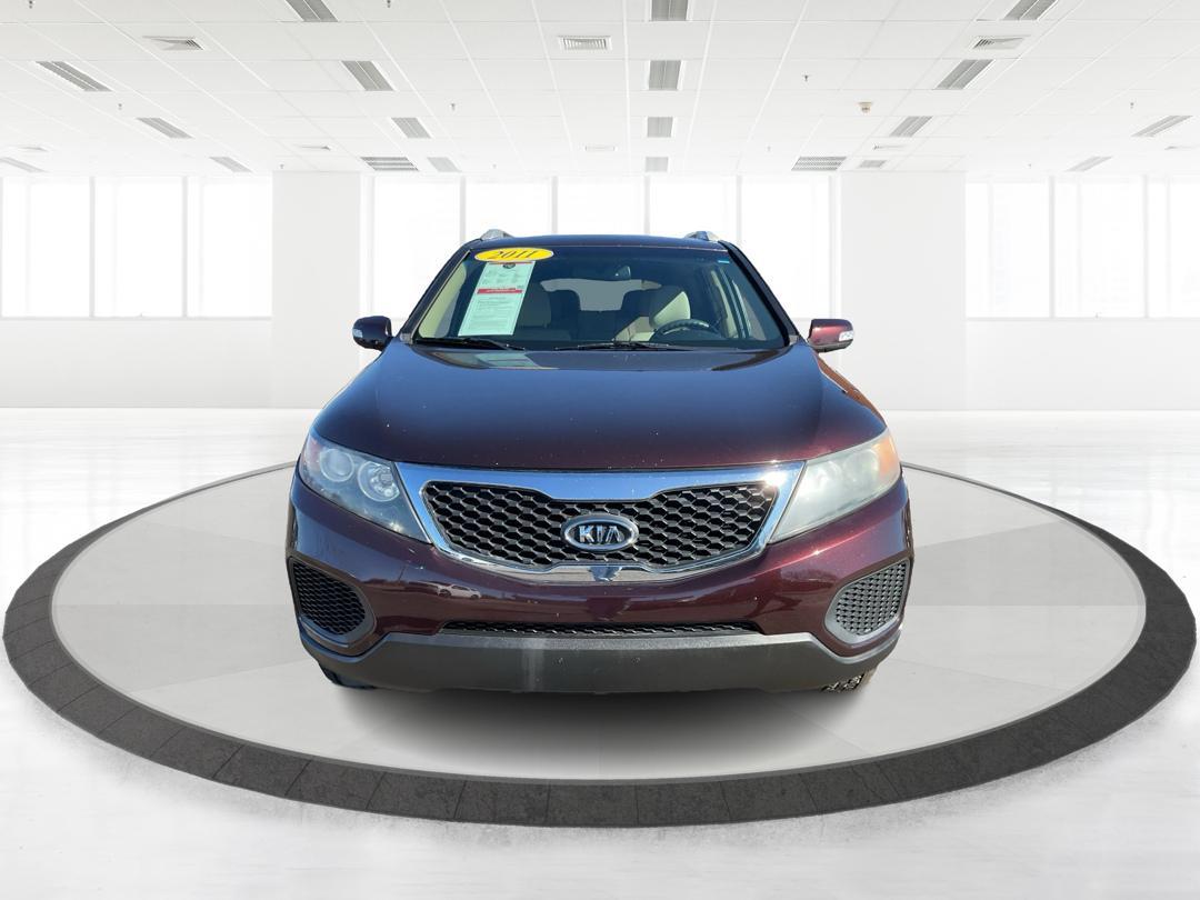 2011 Dark Cherry /Black/Tan Kia Sorento LX 4WD (5XYKTDA22BG) with an 3.5L V6 DOHC 24V engine, 6-Speed Automatic transmission, located at 1865 W 2nd St., Xenia, OH, 45385, (937) 372-7777, 39.681259, -83.961945 - Photo#2