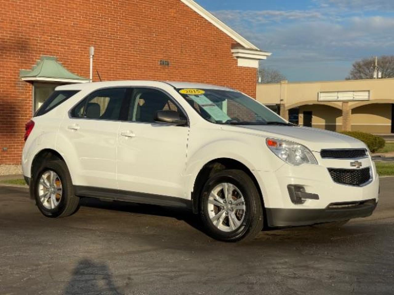 2015 Summit White Chevrolet Equinox LS 2WD (2GNALAEK4F1) with an 2.4L L4 DOHC 16V FFV engine, 6-Speed Automatic transmission, located at 1865 W 2nd St., Xenia, OH, 45385, (937) 372-7777, 39.681259, -83.961945 - Photo #0